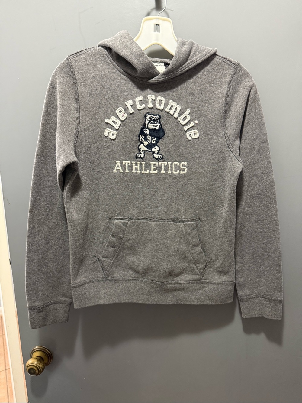 Abercrombie & Fitch Heather Gray Athletics Pullover Hoodie